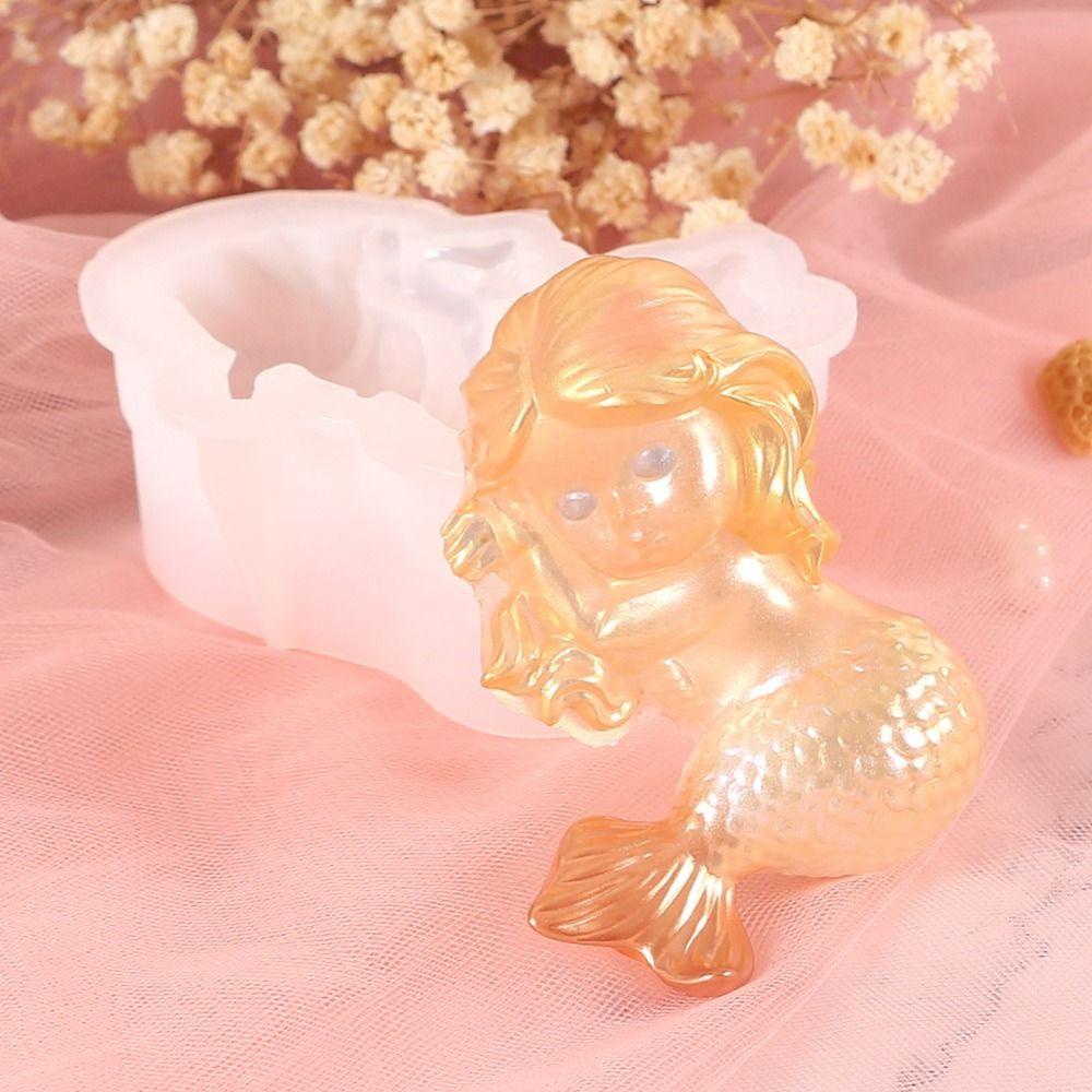 Khuôn silicone Làm Nến Hình Nàng Tiên Cá 3d