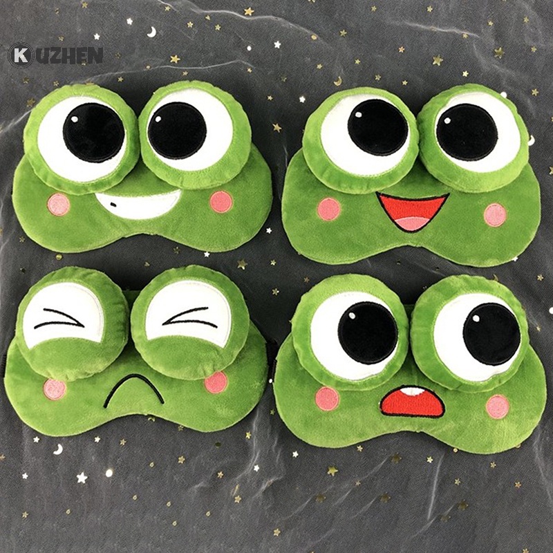 Kuzhen Mặt Nạ Da Lộn Thêu Hình Ếch Mắt To 3d Thoáng Khí