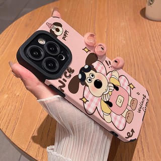 Ốp Điện Thoại Silicon In Hình Chú Cún Hồng Hoạt Hình Cho iphone 7 7plus 8 8plus xs xr 11 12 13 14 pro plus promax