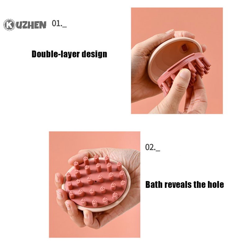 Kuzhen 1 Lược Gội Đầu Mát Xa Da Đầu Cầm Tay