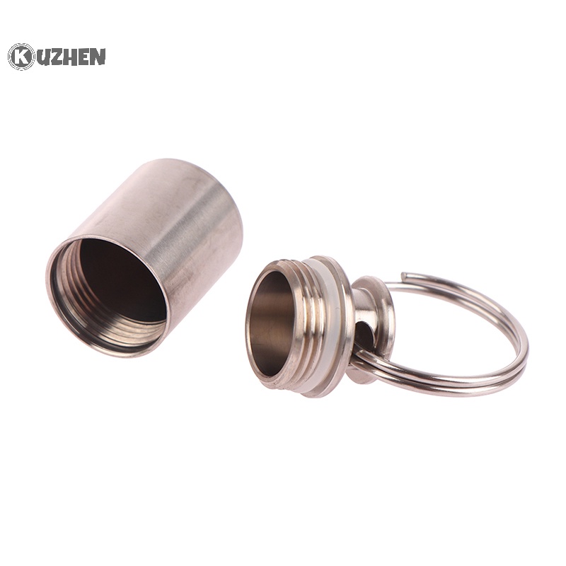 Kuzhen Hộp Đựng Thuốc mini Bằng Thép Không Gỉ Chống Thấm Nước Có Nắp Đậy Kín Dùng Ngoài Trời