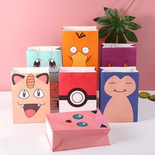 Túi giấy kraft pokemon pikachu đa năng size 158cm đựng bánh kẹo dễ thương, quà sinh nhật, quà tặng, quà cho bé