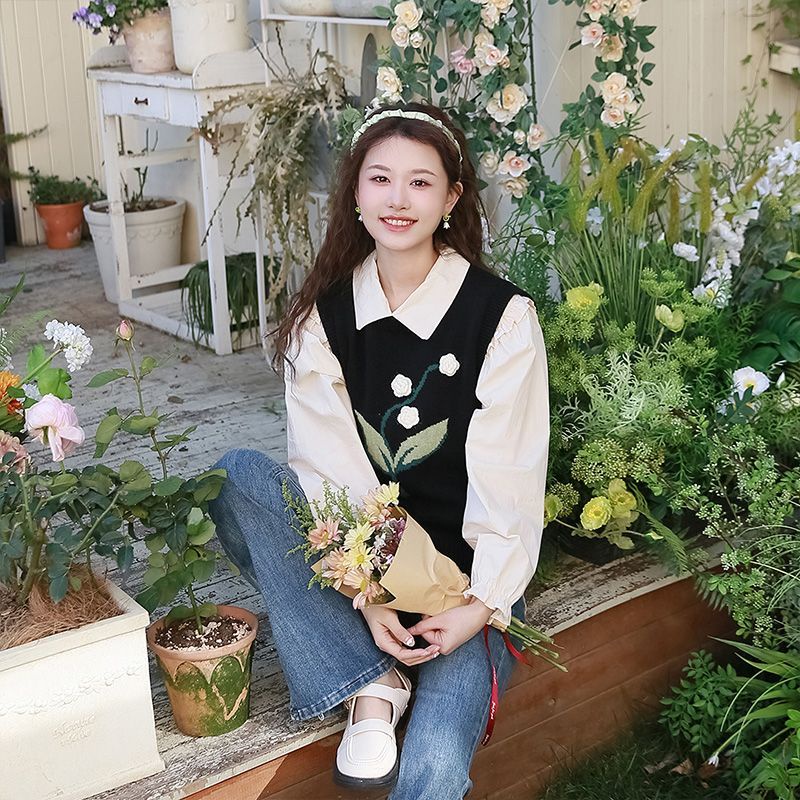 Áo Dệt Kim Không Tay Thêu Họa Tiết Mới Phong Cách vintage Cho Nữ