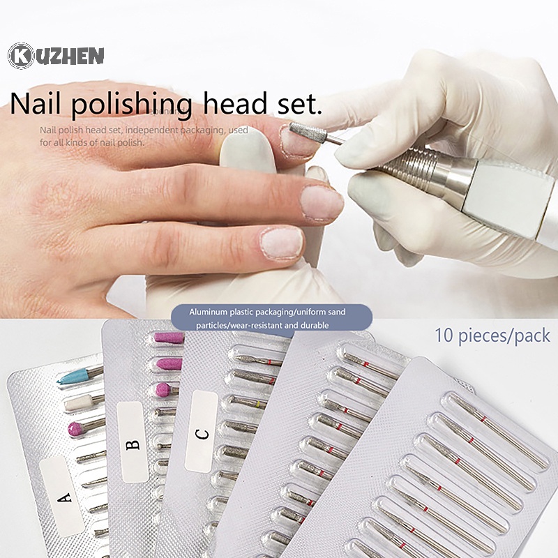 Set 10 Mũi Khoan Kim Cương Bằng Điện Xoay Được Chuyên Dụng Cho Làm Móng