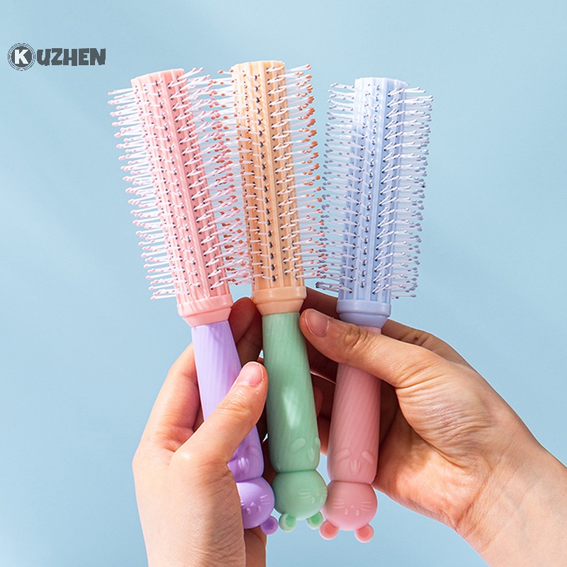 Kuzhen Lược Tròn Chải Tóc Xoăn Mát Xa Da Đầu Chuyên Nghiệp