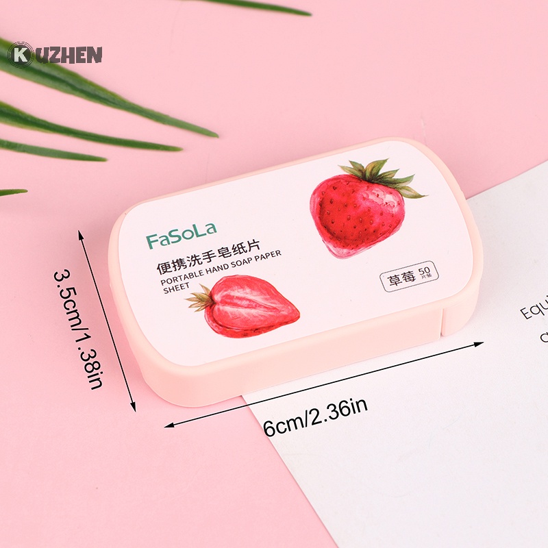 Hộp 50 Xà Phòng Giấy Hương Dâu / Dừa Làm Sạch Bàn Tay / Toàn Thân