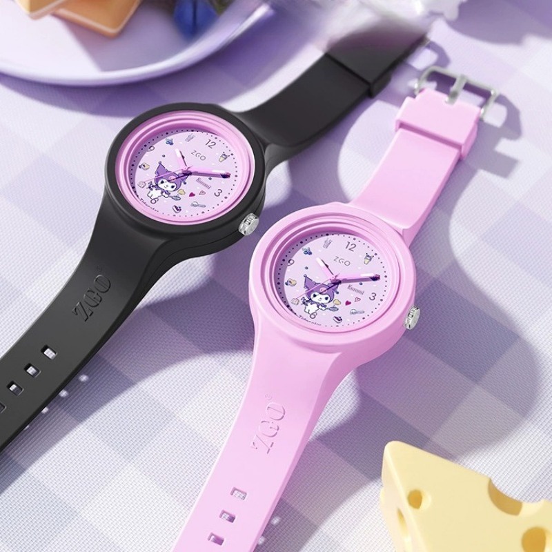 Sanrio Đồng Hồ Đeo Tay Kromi Có Đèn led Chống Thấm Nước Với Dây Đeo Silicon Cho Bé Gái