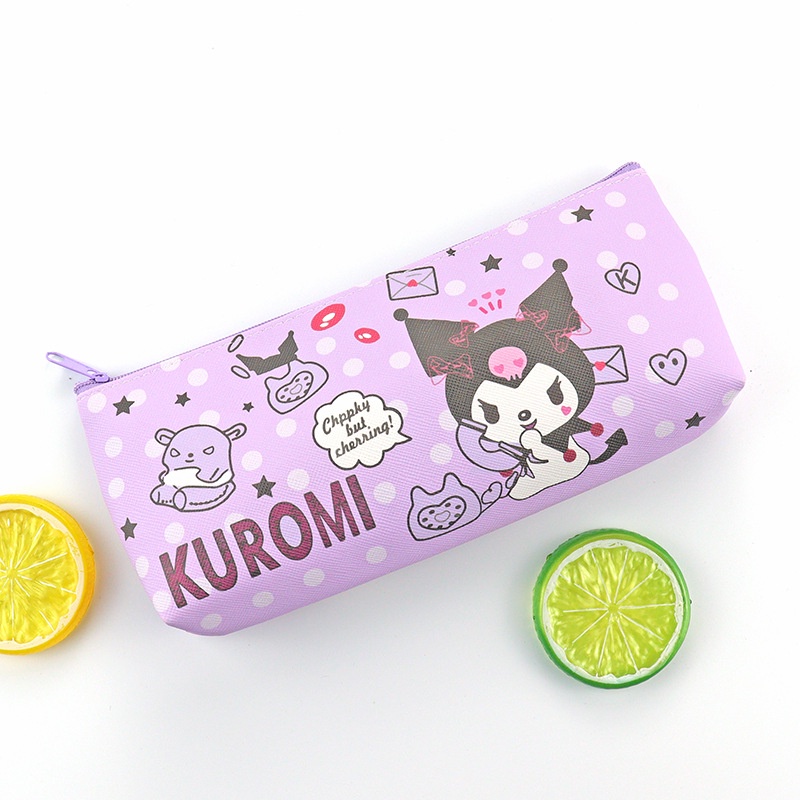 Sanrio Túi Đựng Bút Bằng Da pu In Hoạt Hình kuromi melody Đáng Yêu