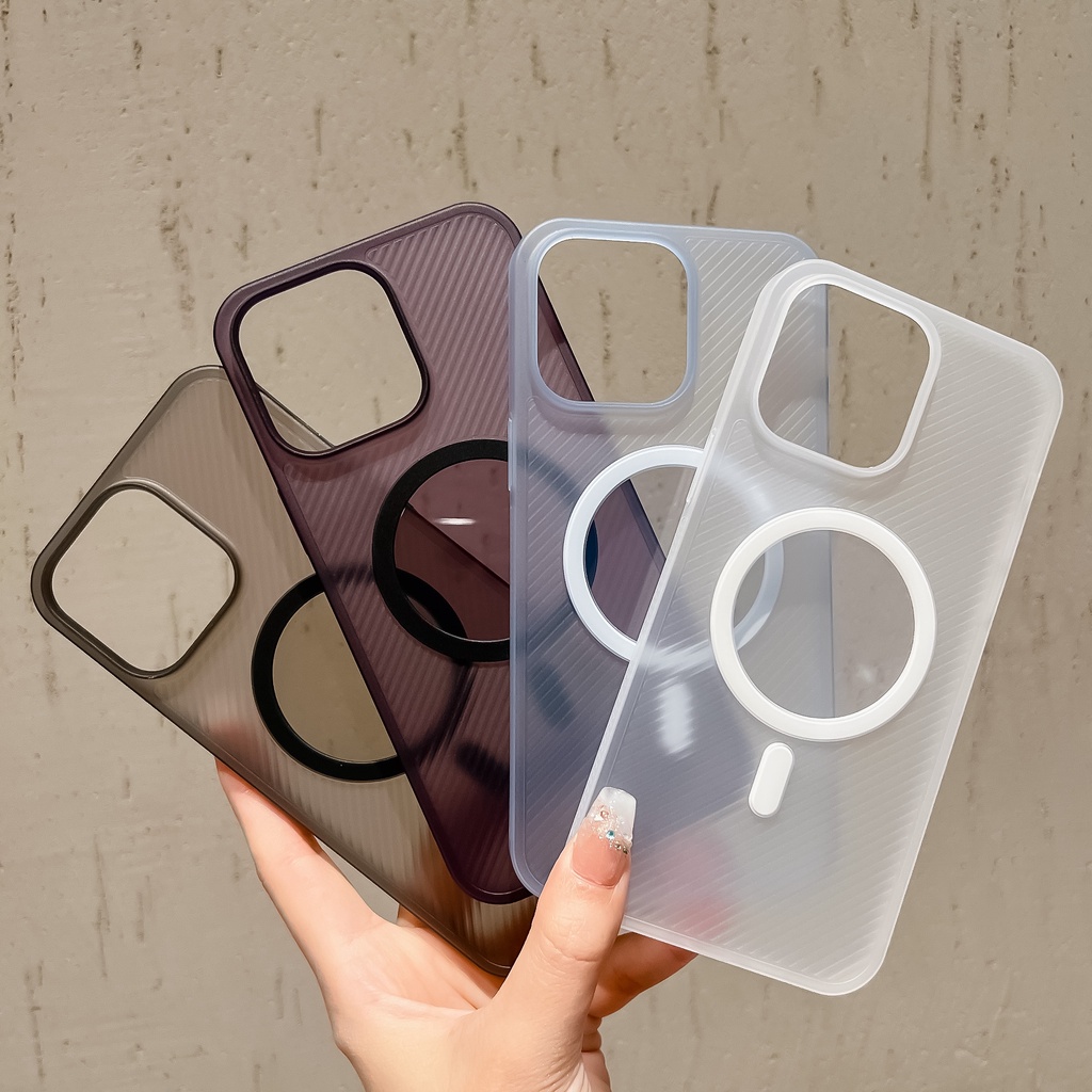 Ốp Lưng Trong Nhám Viền Màu Cho Điện Thoại iphone 14 13 pro max