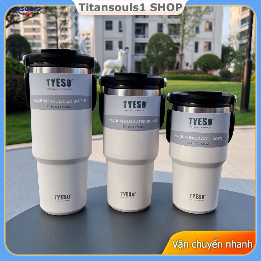 600Ml/750Ml/900Ml Tyeso Tumbler Cốc Có Ống Hút Cà Phê 304 Bình Giữ Nhiệt Chân Không Thép Không Gỉ bình Giữ Nhiệt Cốc Tập Uống Nước Botol Không Khí VN