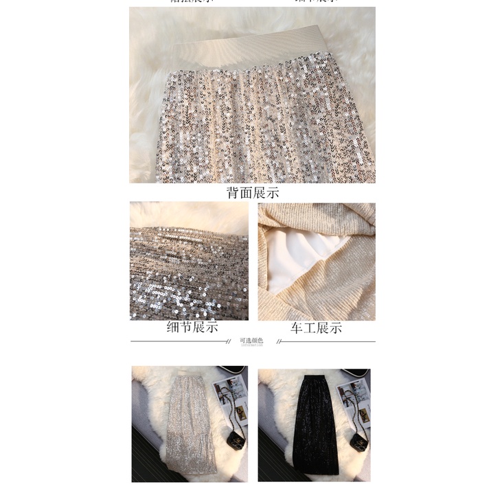 Chân Váy Chữ a Lưng Cao Đính Kim Sa Lấp Lánh Phong Cách Thời Trang Mới 2023