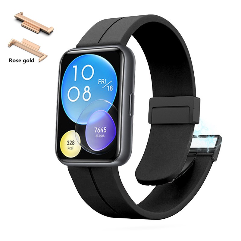 Silicone Dây Đeo Silicon Khóa Nam Châm Cho Đồng Hồ huawei watch fit 2 huawei watch fit2