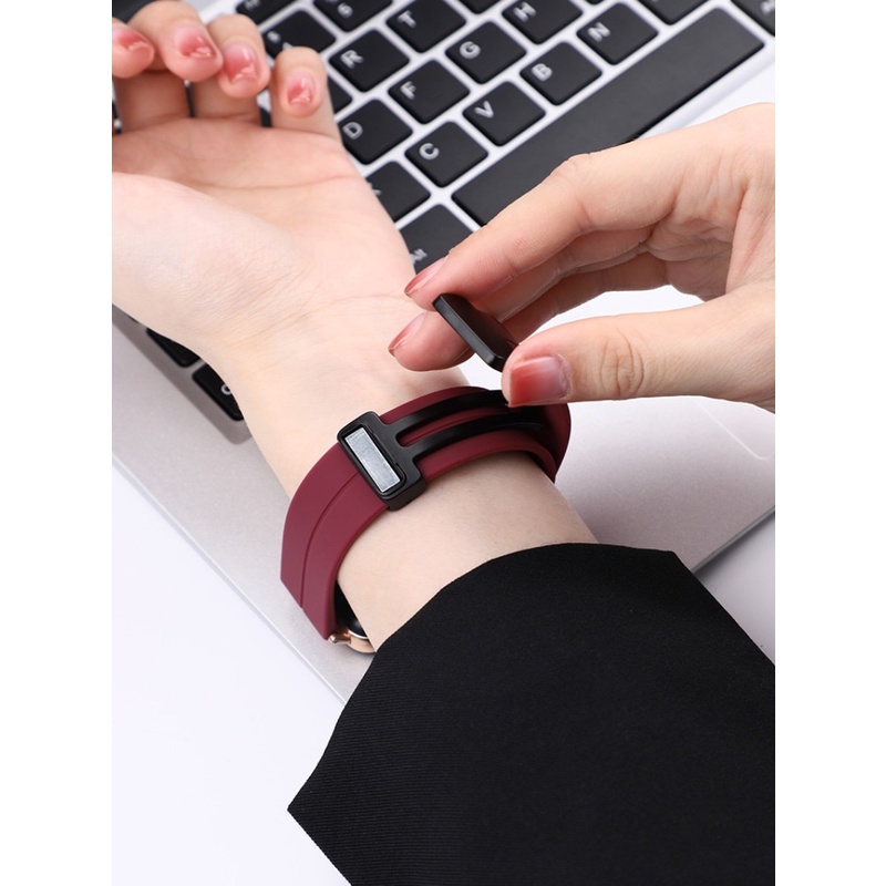 Silicone Dây Đeo Silicon Khóa Nam Châm Cho Đồng Hồ huawei watch fit 2 huawei watch fit2