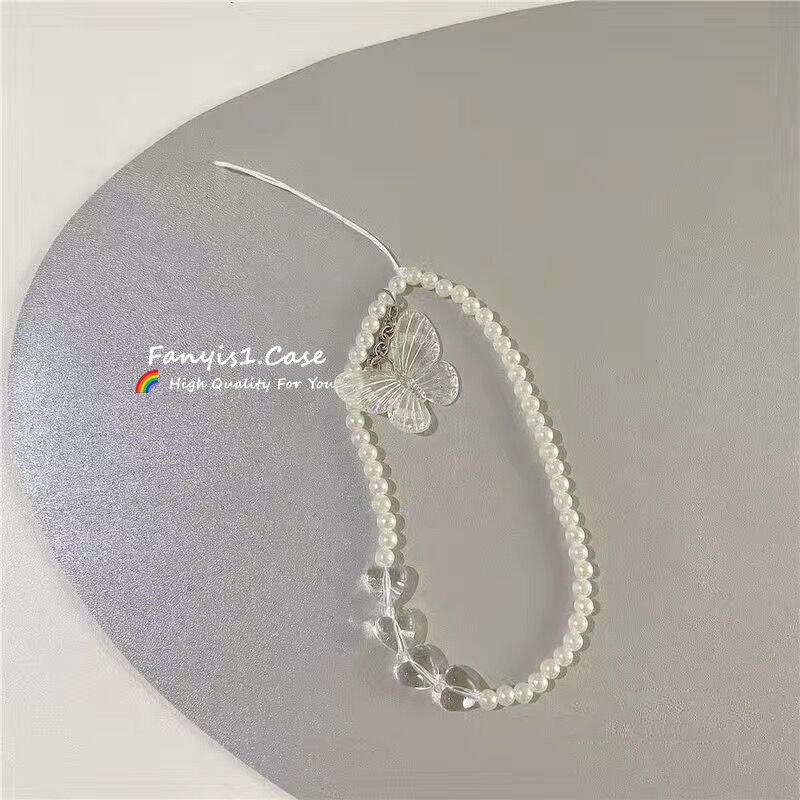 Cặp Dây Chuỗi Hạt handmade Treo Điện Thoại Di Động Hình Máy Ảnh Và Nơ Trái Tim