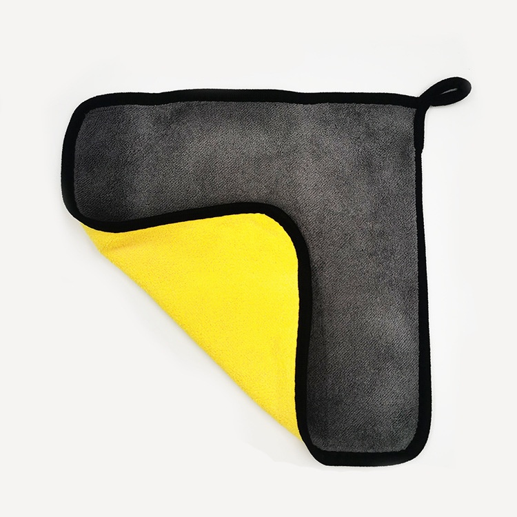 Khăn Lau Đa Năng Microfiber 2 Mặt Vàng Xám Siêu Thấm Cực Dày Không Đổ Lông Chuyên Dụng Cho Ô Tô Xe Hơi