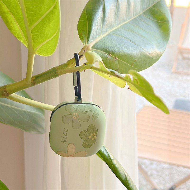 Vỏ Bảo Vệ Hộp Sạc Tai Nghe bluetooth Không Dây Samsung Galaxy Buds-2-Live-Pro Bằng tpu Mềm Nhám Hình Hoa