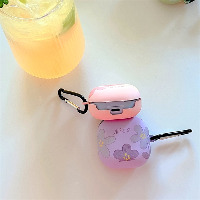 Vỏ Bảo Vệ Hộp Sạc Tai Nghe bluetooth Không Dây Samsung Galaxy Buds-2-Live-Pro Bằng tpu Mềm Nhám Hình Hoa
