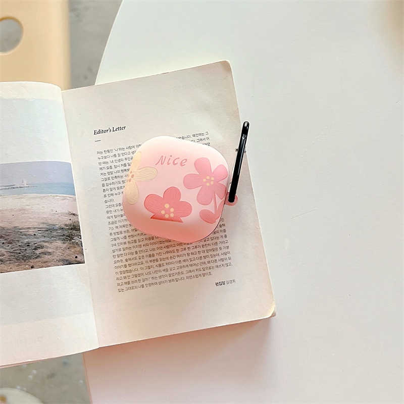 Vỏ Bảo Vệ Hộp Sạc Tai Nghe bluetooth Không Dây Samsung Galaxy Buds-2-Live-Pro Bằng tpu Mềm Nhám Hình Hoa