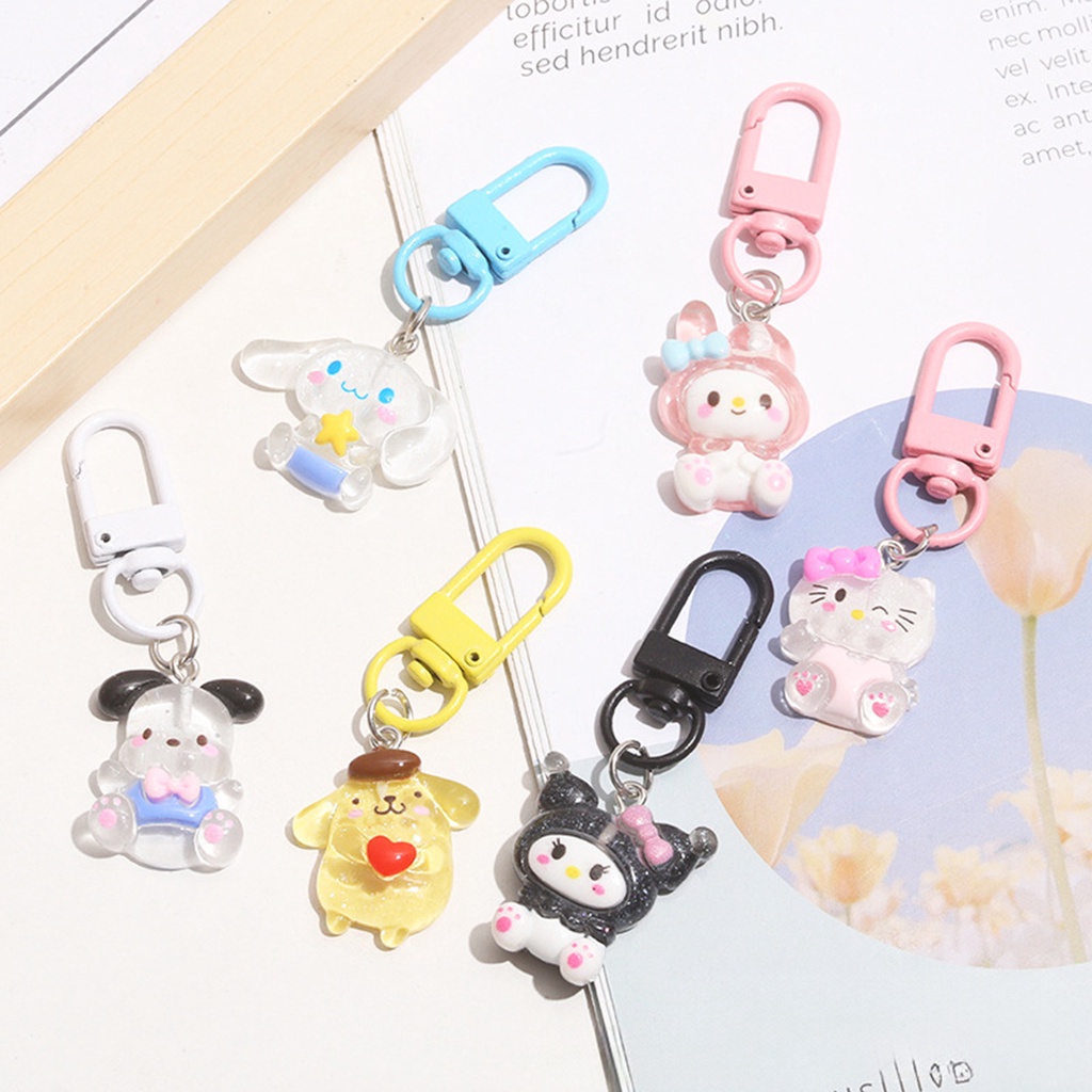 Móc Khóa Hình Chú Chó Sanrio Màu Macaron Dễ Thương