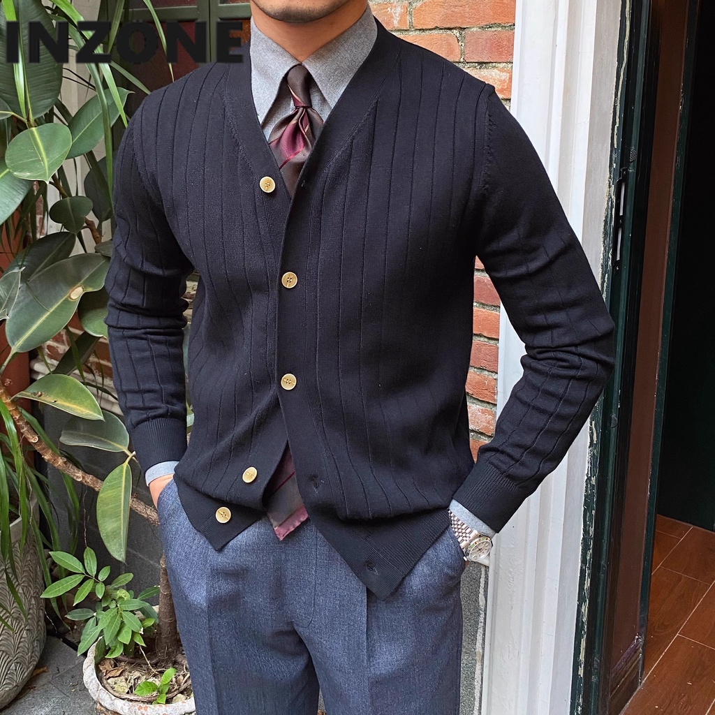 Áo Len Đan Len Cổ Chữ v Dáng Dài Thời Trang Cho Nam