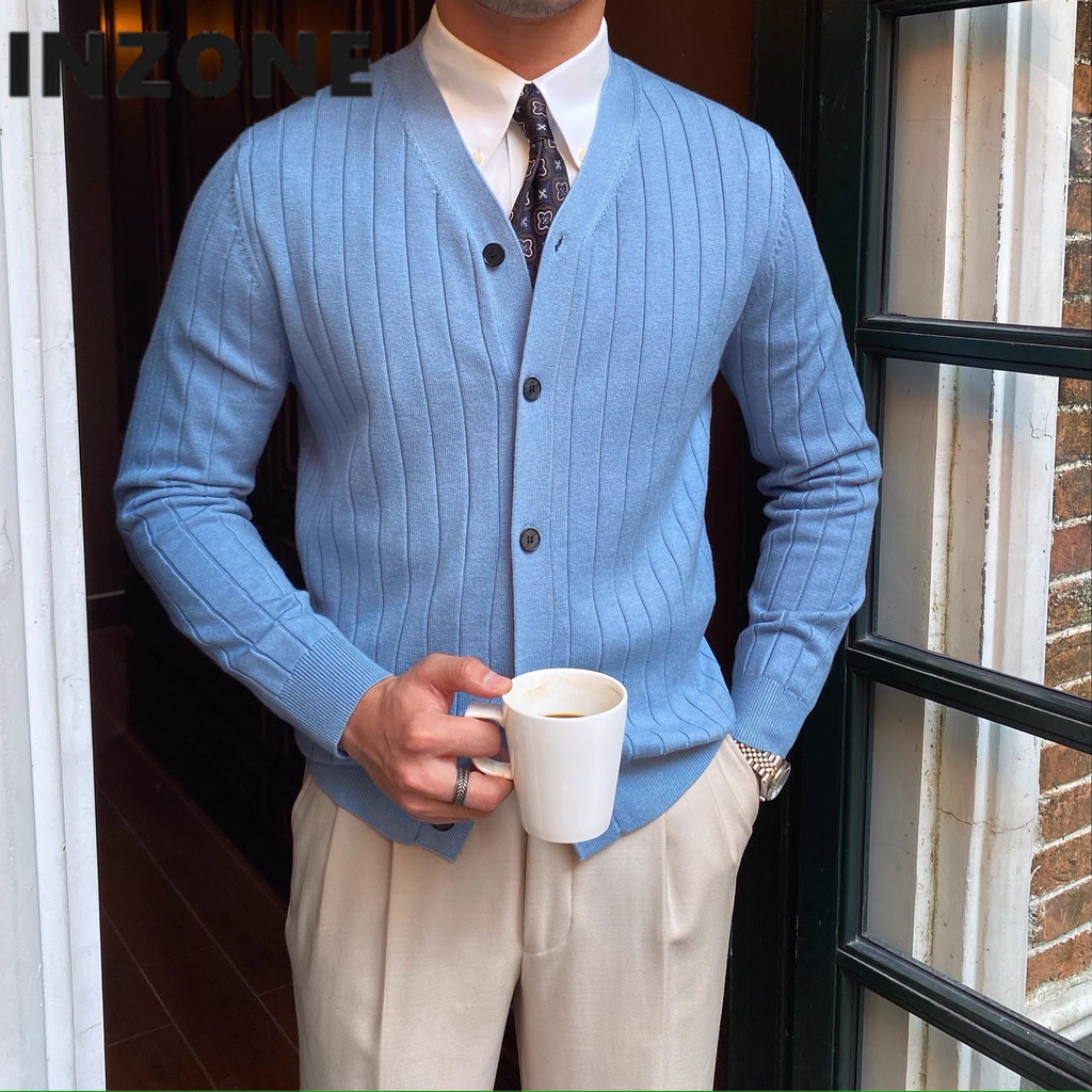 Áo Len Đan Len Cổ Chữ v Dáng Dài Thời Trang Cho Nam