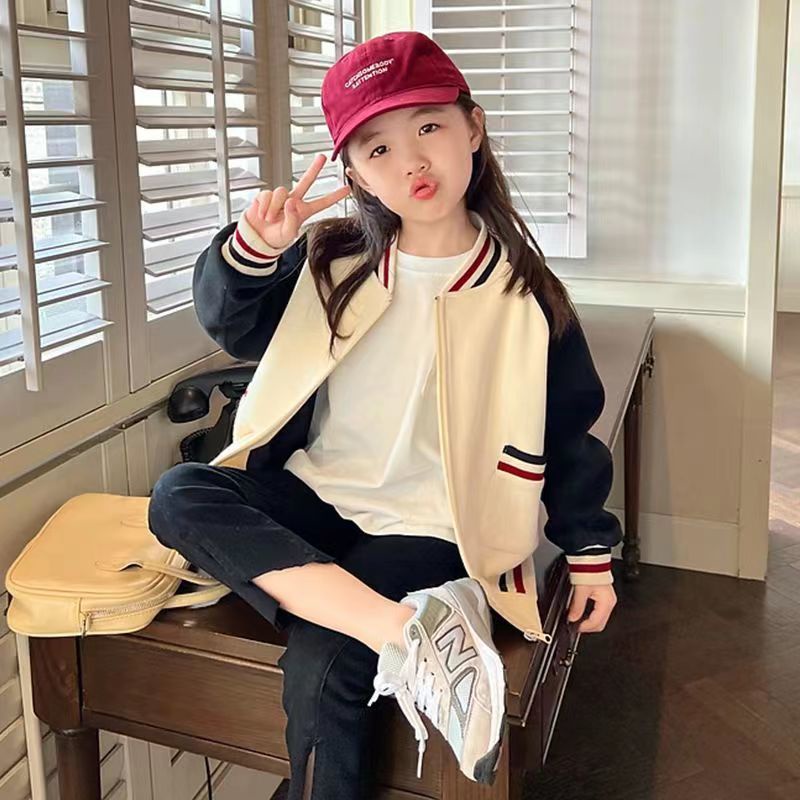 Áo Khoác Bóng Chày Phong Cách Hàn Quốc Thời Trang Mùa Thu Mới Cho Bé Gái