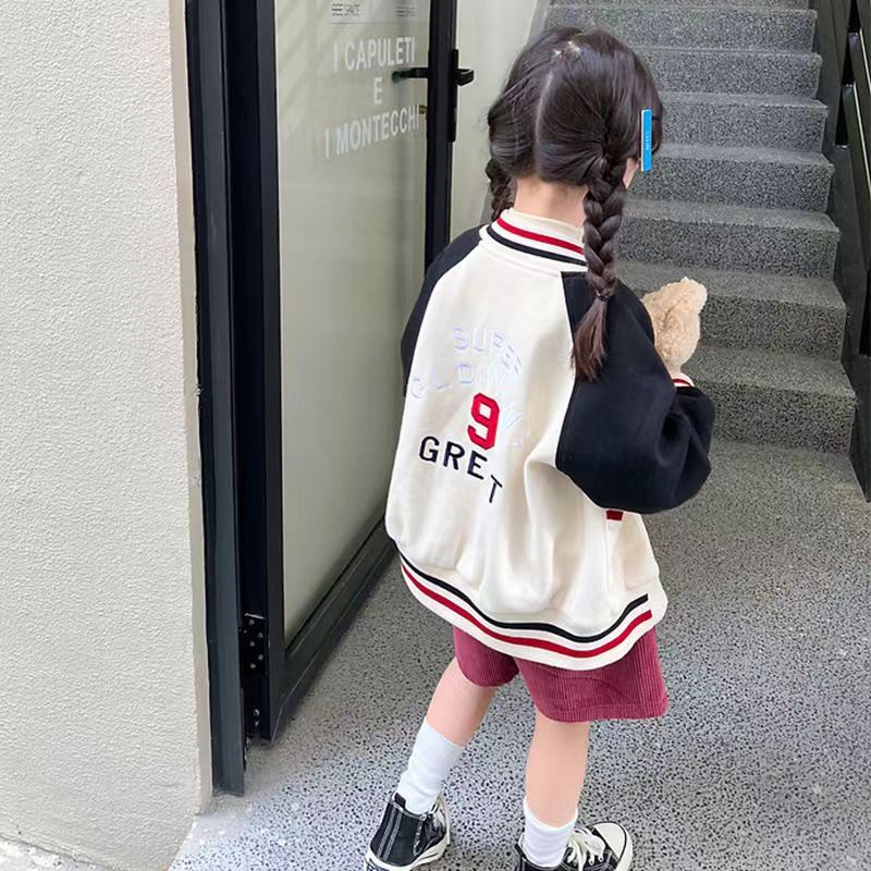 Áo Khoác Bóng Chày Phong Cách Hàn Quốc Thời Trang Mùa Thu Mới Cho Bé Gái