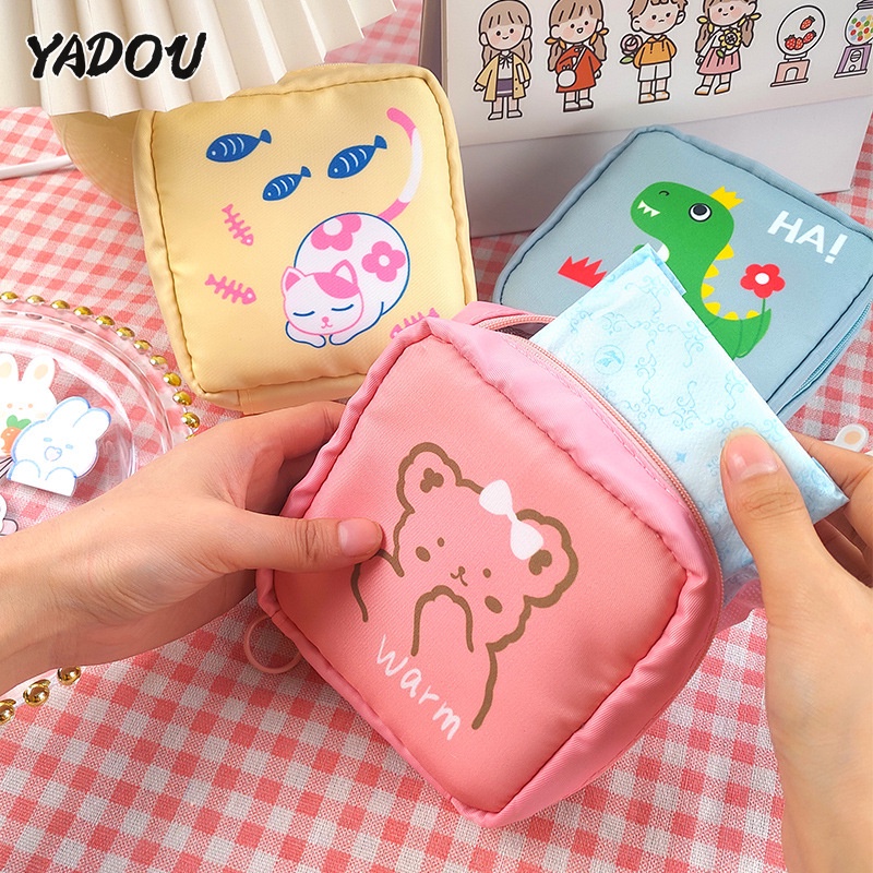Túi Đựng Khăn Ăn mini In Hoạt Hình Dễ Thương Cho Học Sinh