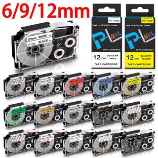 Băng Keo Dán Nhãn casio 6mm 9mm 12mm xr12we xr9 xr12yw xr9we xr9x Xr6W kl-60 kl-120 kl-70 kl-750 kl-8100 kl-8200