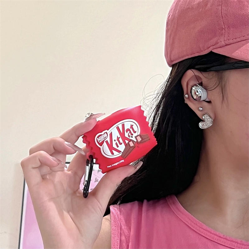 Vỏ Bảo Vệ Hộp Sạc Tai Nghe bluetooth Không Dây samsung galaxy buds-2-Live-pro Bằng Silicon Mềm Hình Sô Cô La Đỏ 3d