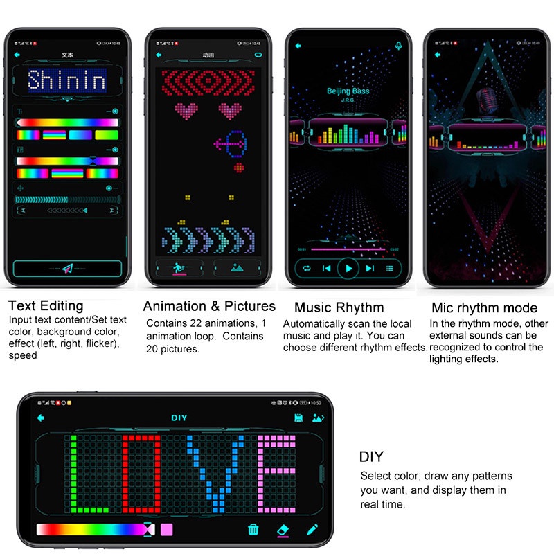 Mắt Kính Có Đèn led Phát Sáng Kết Nối bluetooth Độc Đáo