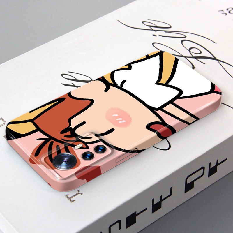 Ôp Điện Thoại Vuông In Hình Cậu Bé Bút Chì shin Cho xiaomi 12 x pro s mi 10 pro 11 9 redmi note 11t plus poco f4 x4 gt x3 nfc Ốp