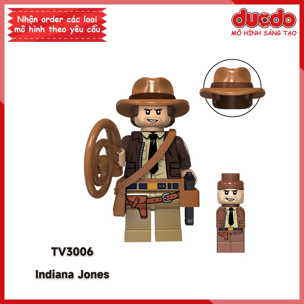 Minifigures nhân vật thợ săn kho báu Indiana Jones - Đồ chơi Lắp ghép Xếp hình Mini TV6301