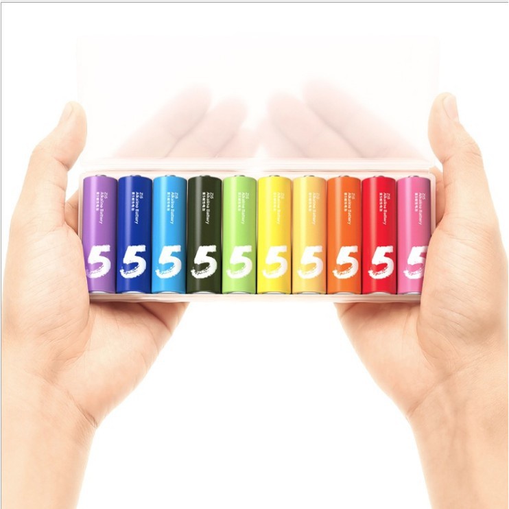 Pin Xiaomi ZMI Rainbow 5 AA và 7 AAA vỉ 10 viên - Pin AA/AAA Xiaomi Rainbow Alkaline dung lượng cao