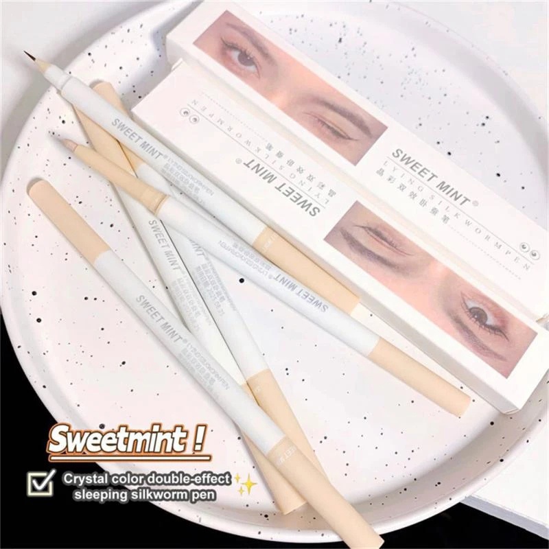Sweet Mint Phấn Mắt Dạng Bút Hai Đầu Làm Sáng Da Chống Thấm Nước Mềm Mượt JP1