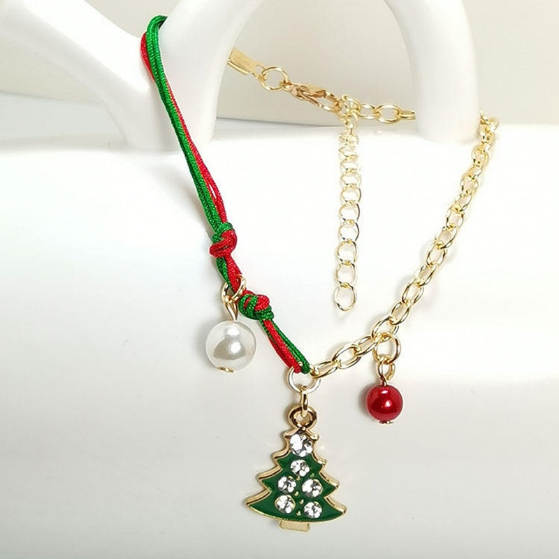 Vòng Tay Dây Bện handmade Mặt Hình Ông Già Noel Tuần Lộc Cây Thông Giáng Sinh Năm Mới