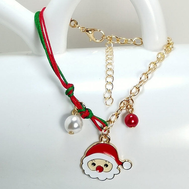 Vòng Tay Dây Bện handmade Mặt Hình Ông Già Noel Tuần Lộc Cây Thông Giáng Sinh Năm Mới