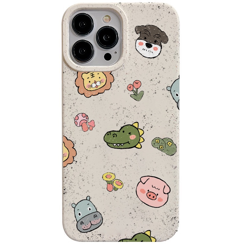 Ốp Điện Thoại Lúa Mì Hình Hà Mã / Sư Tử / Cá Sấu Cho iphone14promax / 13 / 12 / 11 / xr / xs / x / xsmax/XM-1