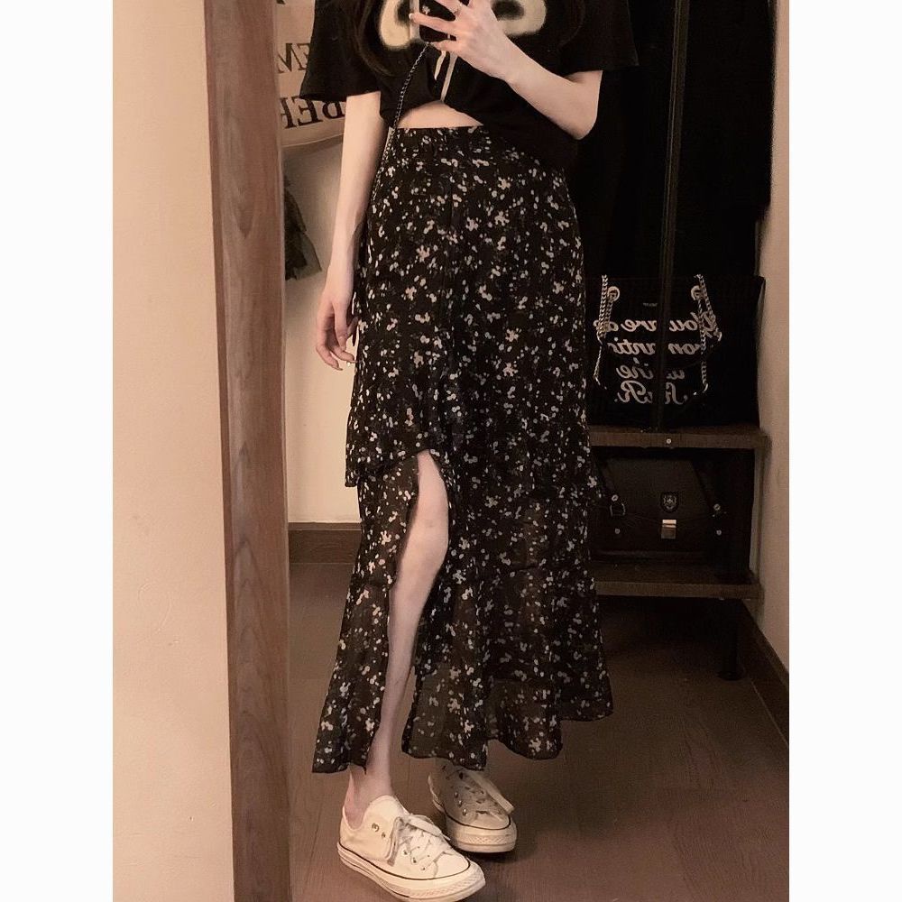 Chân Váy Chữ a Xếp Ly Họa Tiết Hoa Phong Cách Mới 2023