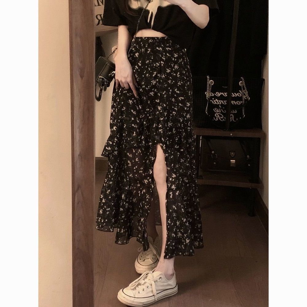 Chân Váy Chữ a Xếp Ly Họa Tiết Hoa Phong Cách Mới 2023