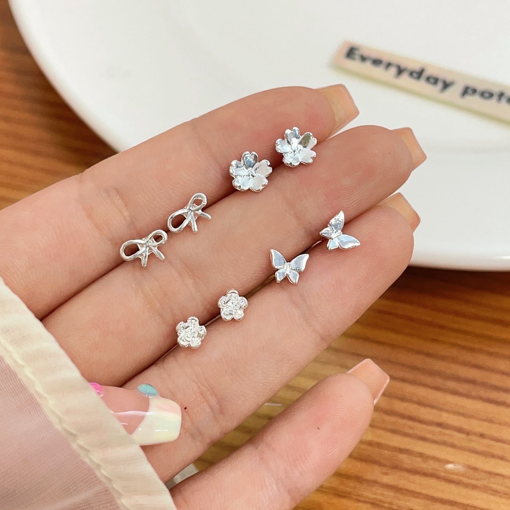 Bông Tai Bạc 925 Nhỏ Xinh Thiết Kế Đơn Giản Độc Đáo Cho Nữ