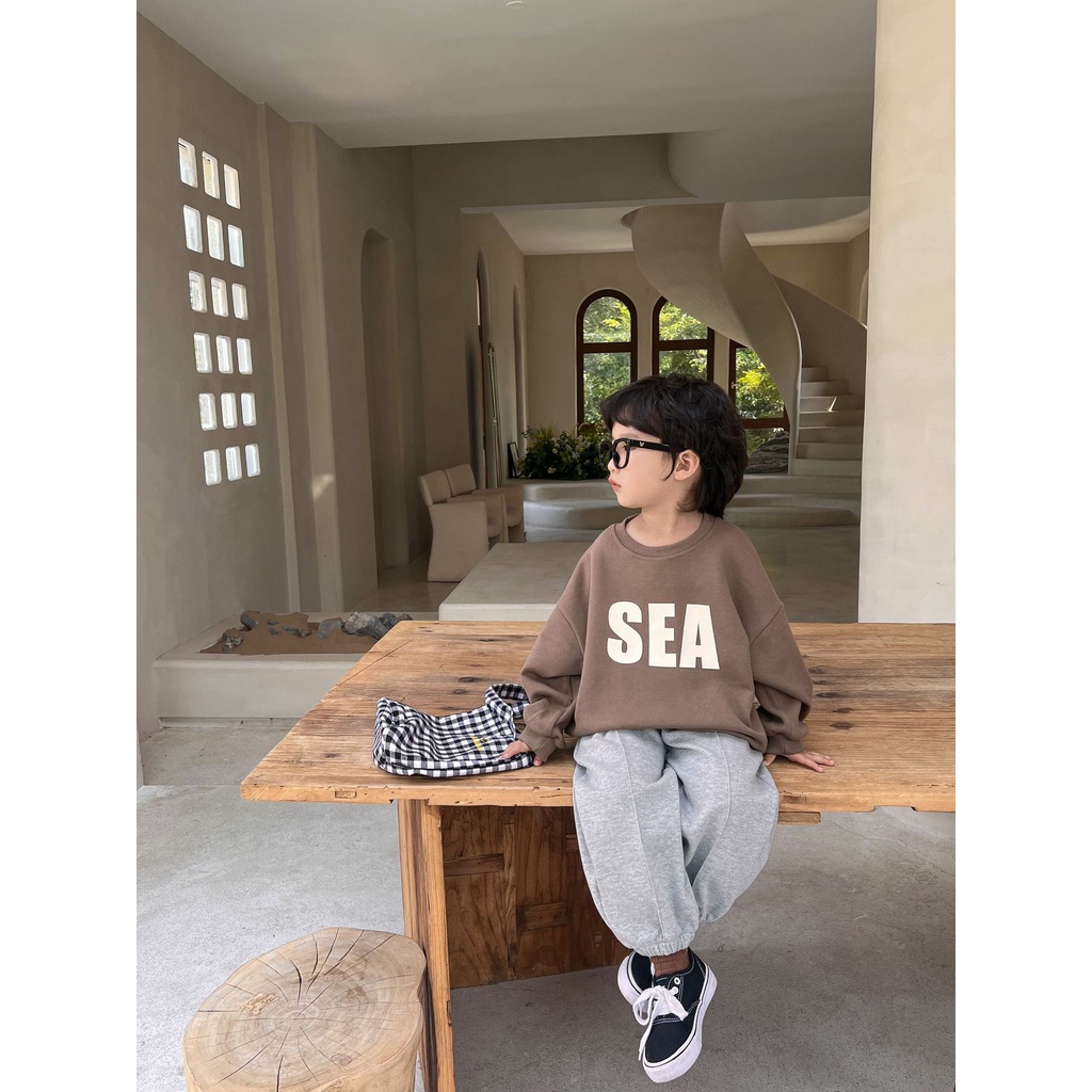 Áo Thun cotton Tay Dài In Chữ Phong Cách Hàn Quốc Thời Trang Thu Đông Cho Bé Gái 90-140cm