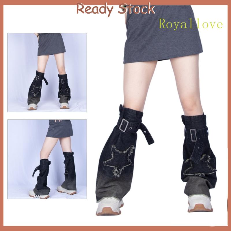 Arz. Vớ Denim Dài Ngang Mắt Cá Chân Dáng Rộng Phong Cách Lolita Ấm Áp Cho Nữ