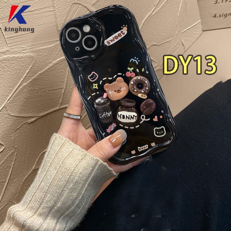 Ốp Điện Thoại Hình Gấu / Bánh donut 3d Kèm Chuông / Vòng Tay Cho IPhone 12 11 13 14 PRO MAX 6 7 6S 8 14 Plus X XR XS MAX 11 12 13 Se 2020 6SPlus 7Plus 6Plus 8Plus 14Plus XSMAX