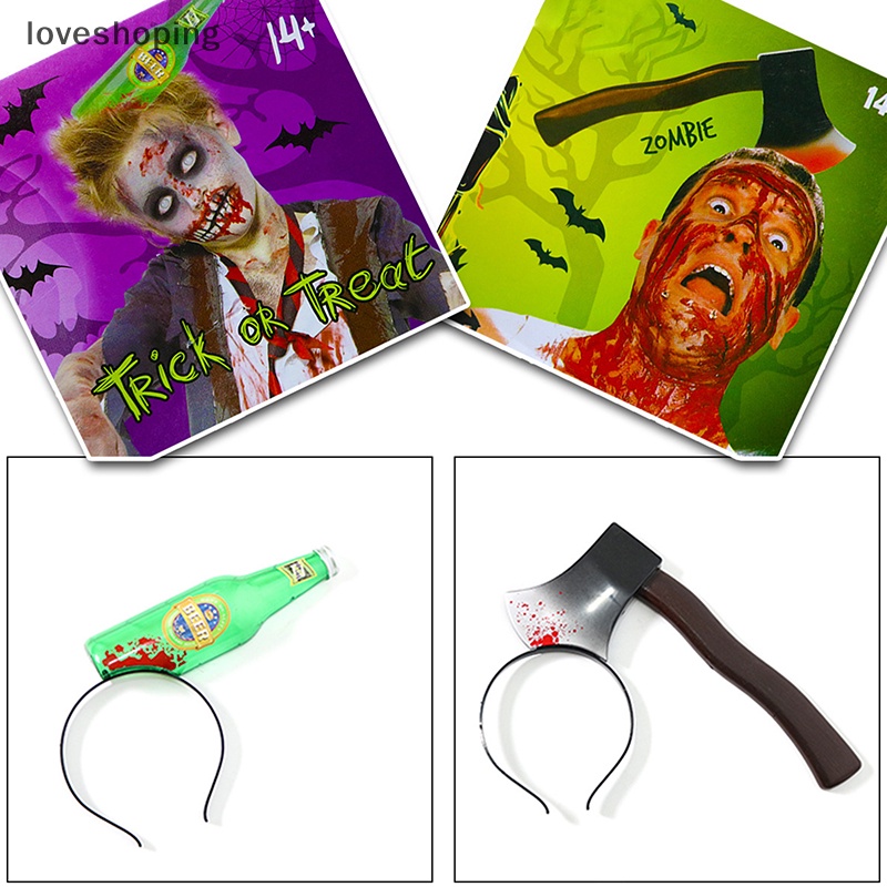 Băng Đô Rìu Giả Máu Giả Hóa Trang halloween Kinh Dị