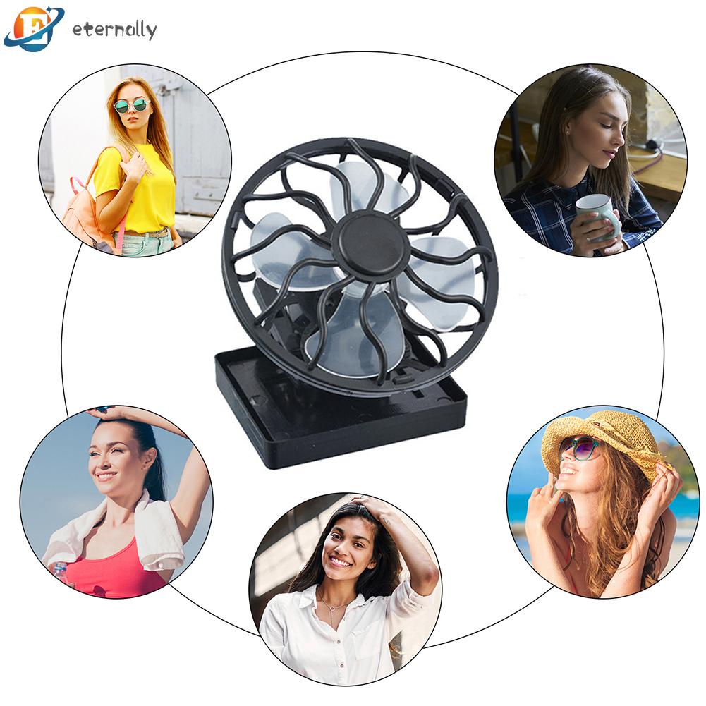 Quạt Làm Mát mini Để Bàn Sạc Được Bằng Năng Lượng Mặt Trời