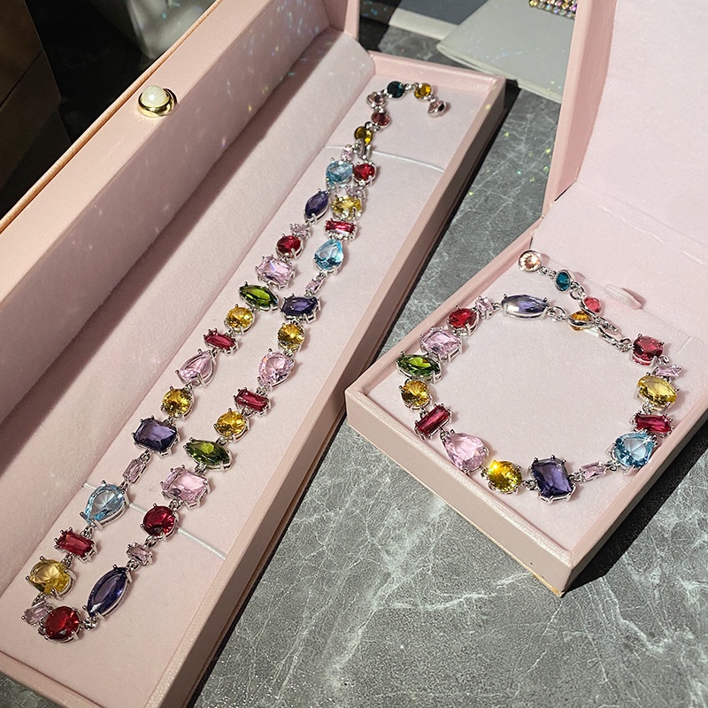 Vòng Tay Mạ Vàng Đính Đá Zircon Nhiều Màu