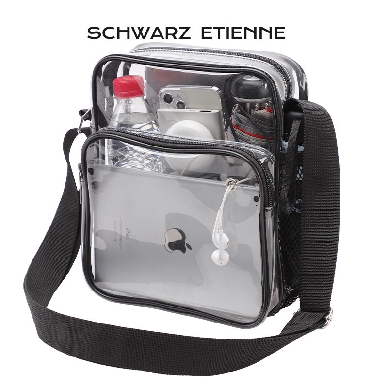 Schwarz etienne Túi Đeo Vai Bằng pvc Trong Suốt Chống Thấm Nước Thiết Kế Đơn Giản Thời Trang Cho Nam