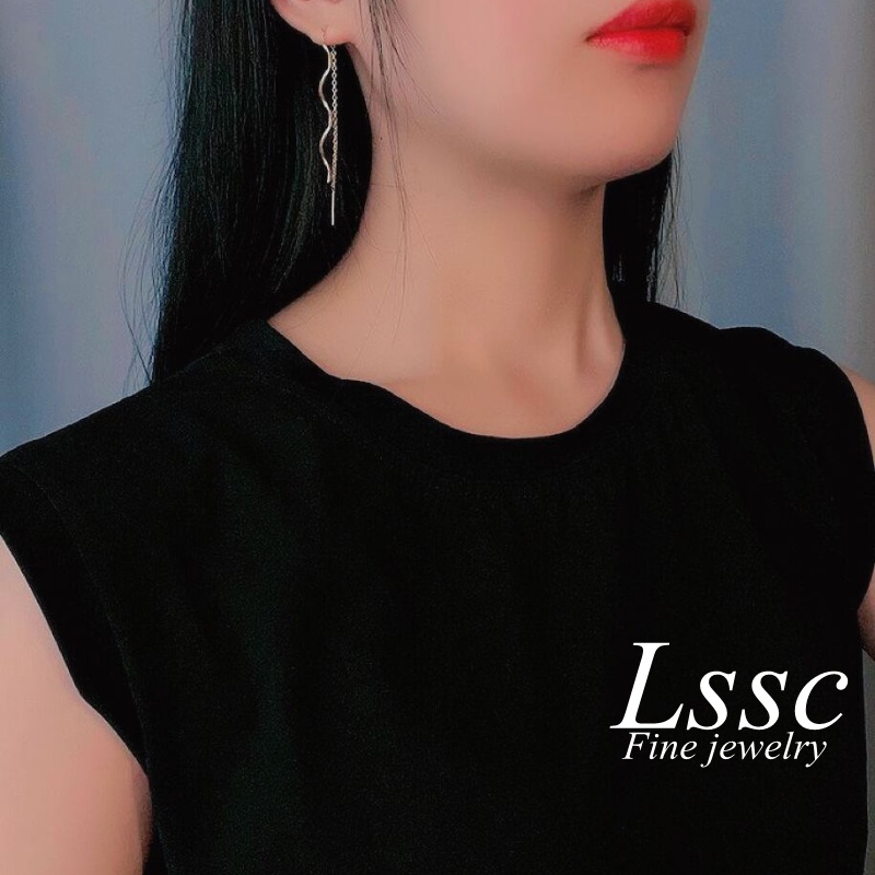 Khuyên tai dáng tua dài may mắn thời trang đơn giản Hàn Quốc