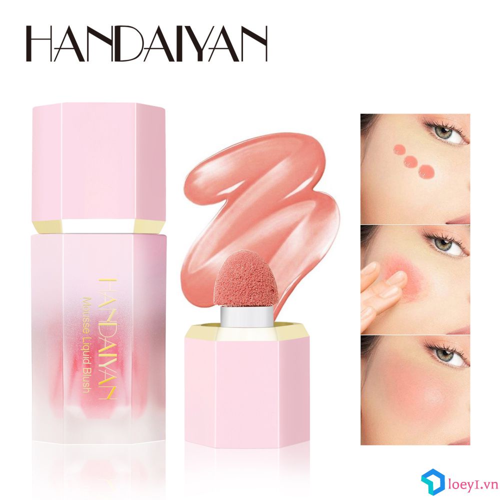 Handaiyan 2023 Mới 6 Màu Phấn Má Dạng Lỏng Rouge Nước Âu Mỹ Đệm Không Khí Phấn Má Dạng Lỏng Độ Bóng Cao Dung Dịch Tinh Chế Bột LOEY1